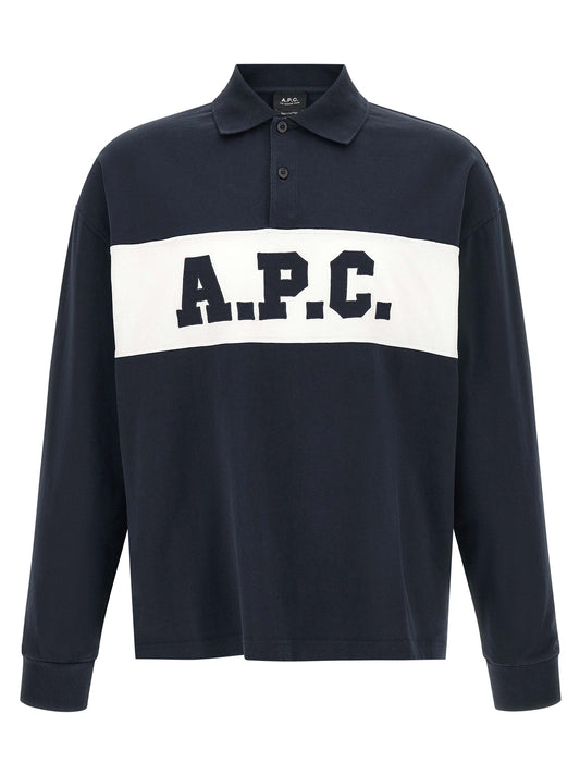 A.P.C. Blue Cotton Polo Shirt