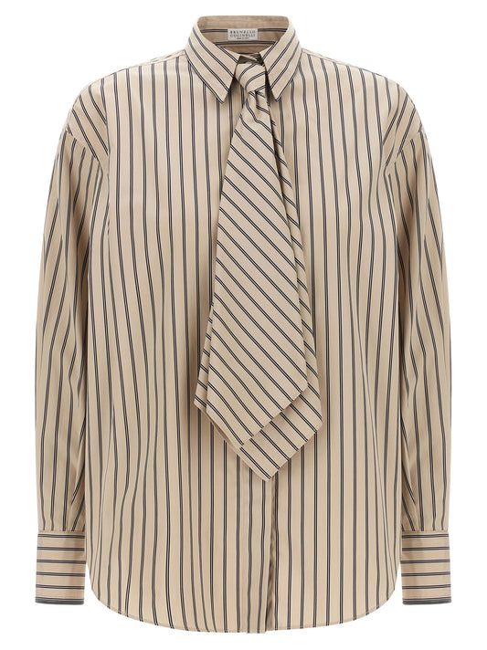 Brunello Cucinelli Beige Cotton Blouse