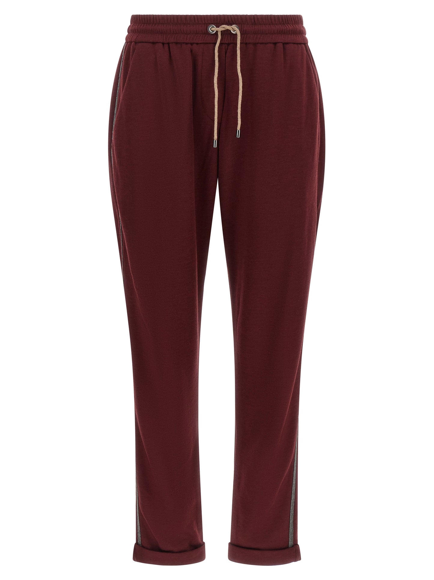 Brunello Cucinelli Bordeaux Cotton Joggers (Workout Pants)