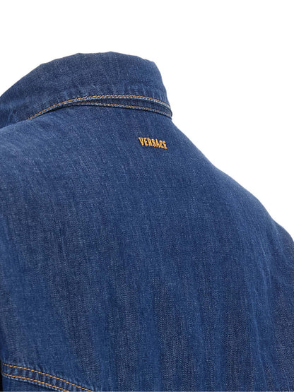 Versace Blue Cotton Blouse