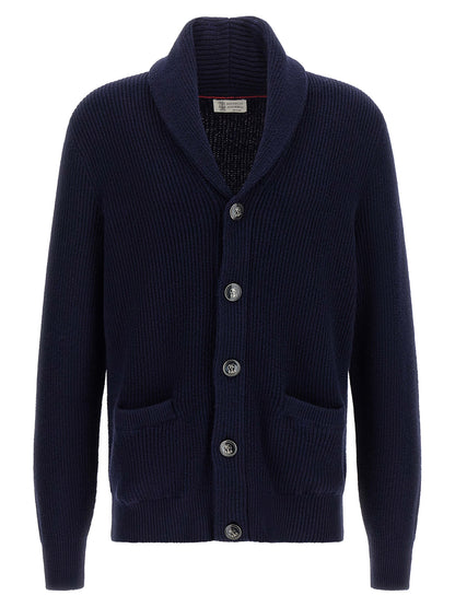 Brunello Cucinelli Blue Cotton Cardigan