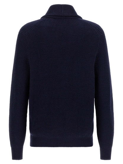Brunello Cucinelli Blue Cotton Cardigan