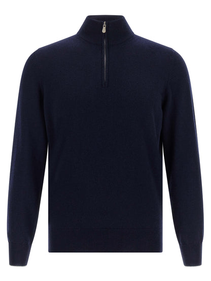 Brunello Cucinelli Blue Cashmere Cardigan