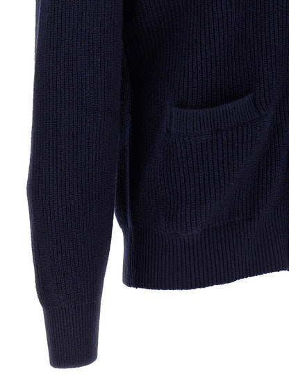 Brunello Cucinelli Blue Cotton Cardigan
