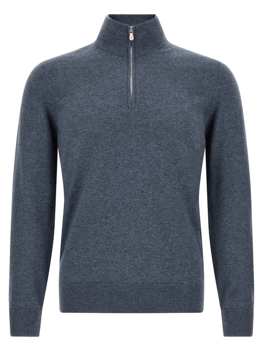 Brunello Cucinelli Blue Cashmere Cardigan