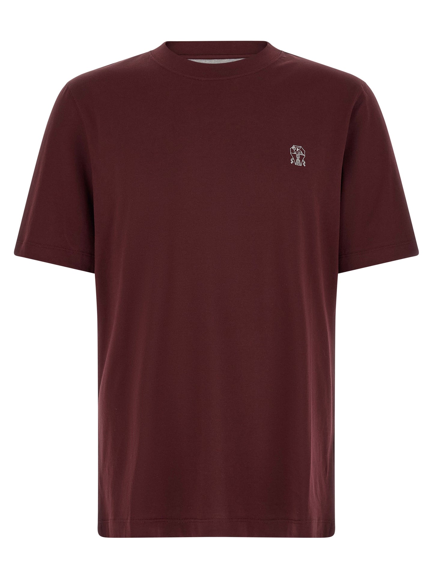 Brunello Cucinelli Bordeaux Cotton T-Shirt