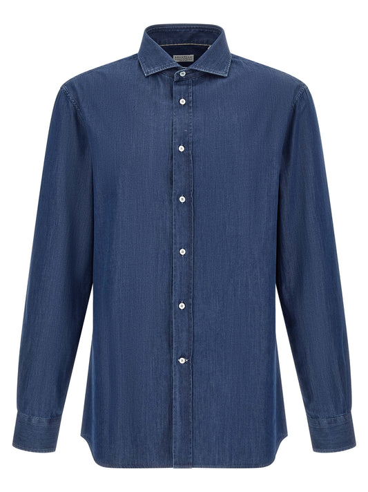 Brunello Cucinelli Blue Cotton Blouse