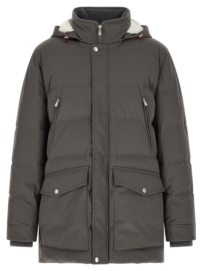 Brunello Cucinelli Gray Polyamide Parka
