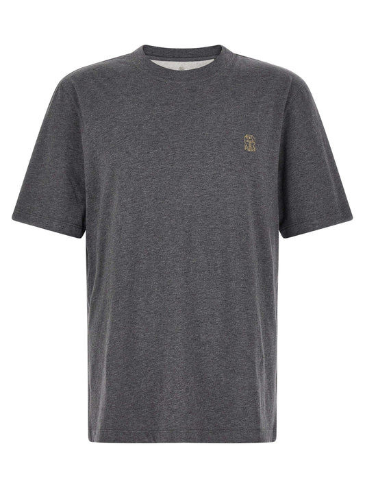Brunello Cucinelli Gray Cotton T-Shirt
