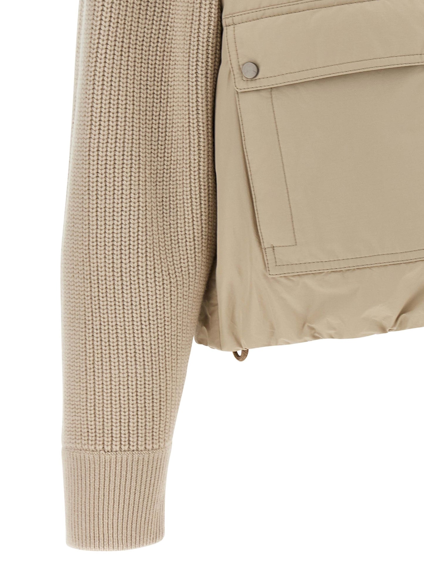 Brunello Cucinelli Beige Cotton Full-Length Jacket