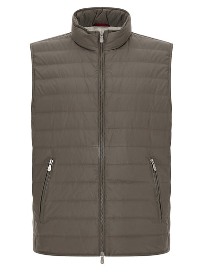 Brunello Cucinelli Bicolor Polyester Sleeveless Jacket