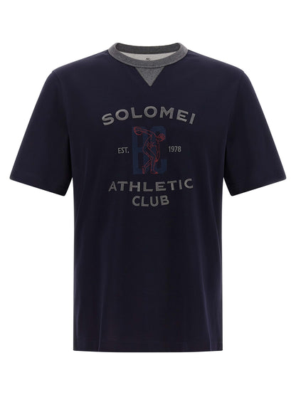 Brunello Cucinelli Blue Cotton T-Shirt