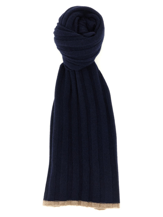Brunello Cucinelli Blue Cashmere Scarf