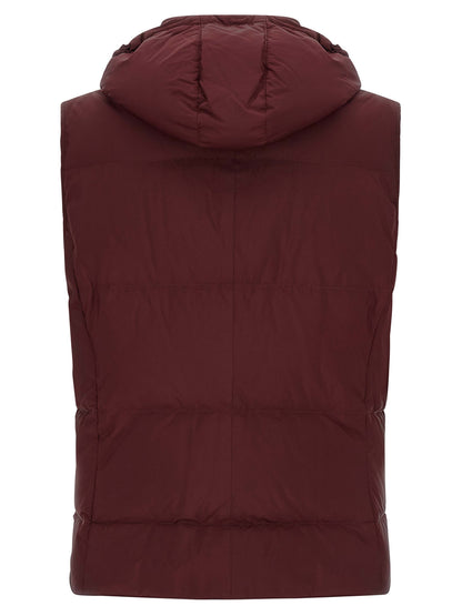 Brunello Cucinelli Bordeaux Polyester Sleeveless Jacket