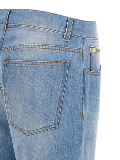 Moschino Blue Cotton Straight-Leg Jeans