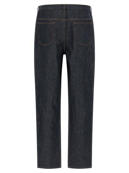 A.P.C. Blue Cotton Relaxed Fit Jeans