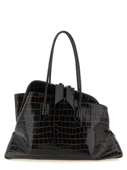 The Attico Brown Bovine Leather Shoulder Bag