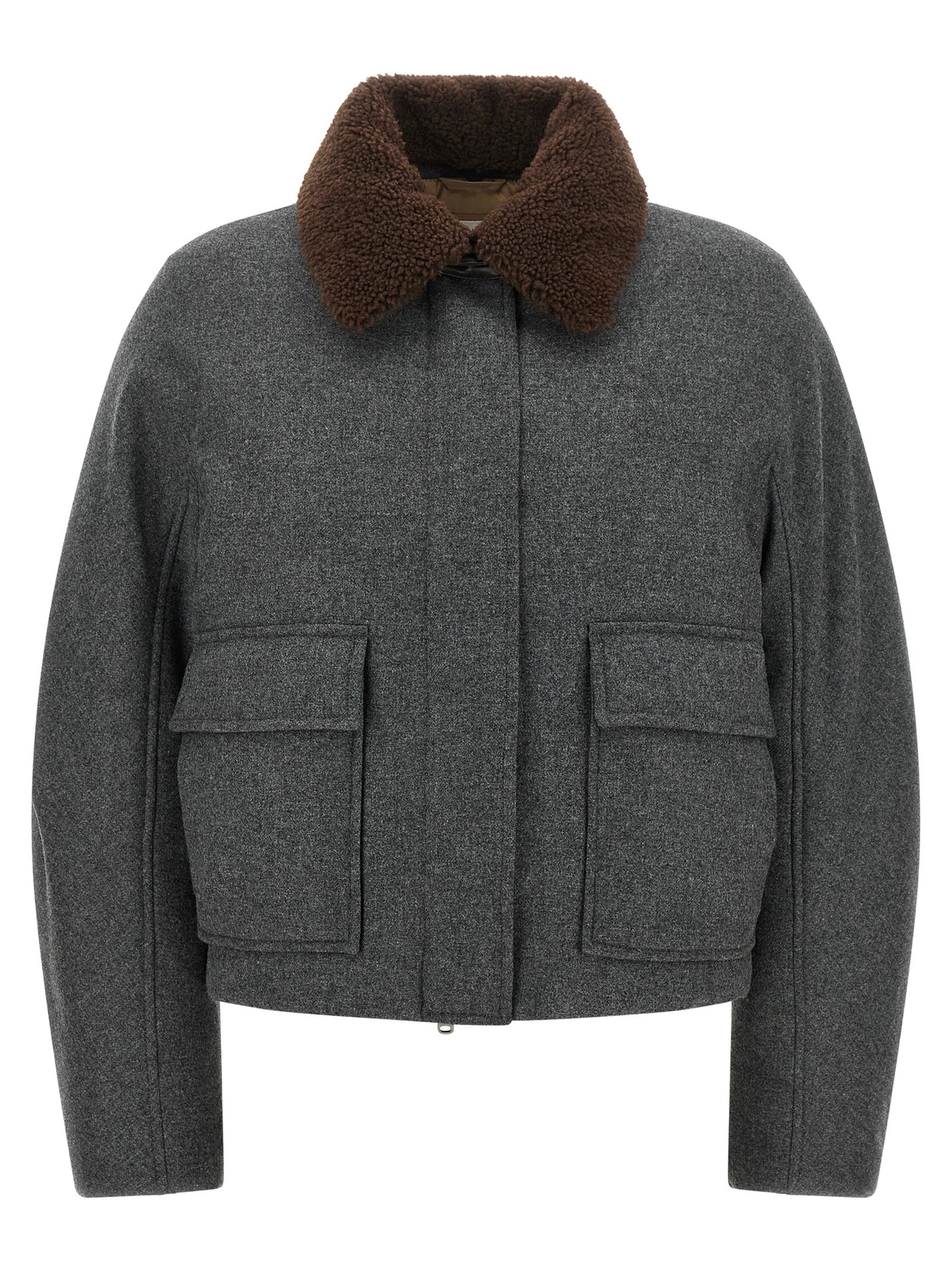 Brunello Cucinelli Gray Virgin Wool Full-Length Jacket