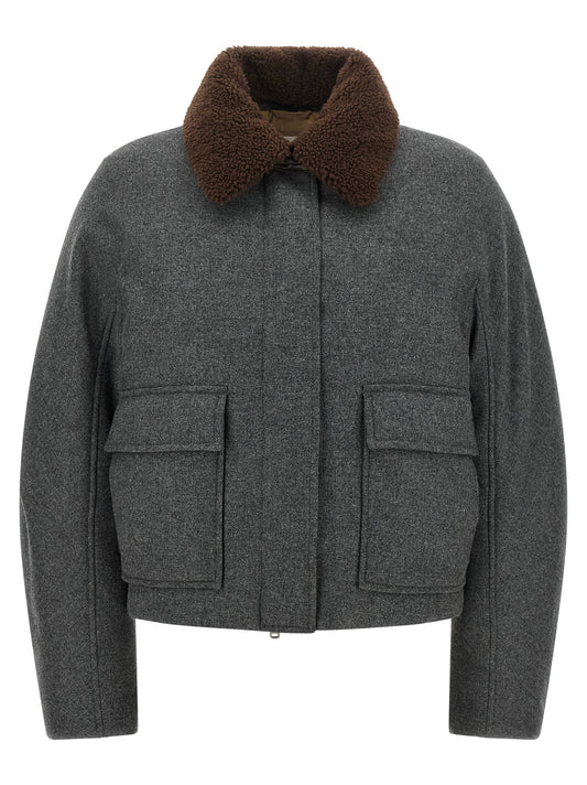 Brunello Cucinelli Gray Virgin Wool Full-Length Jacket