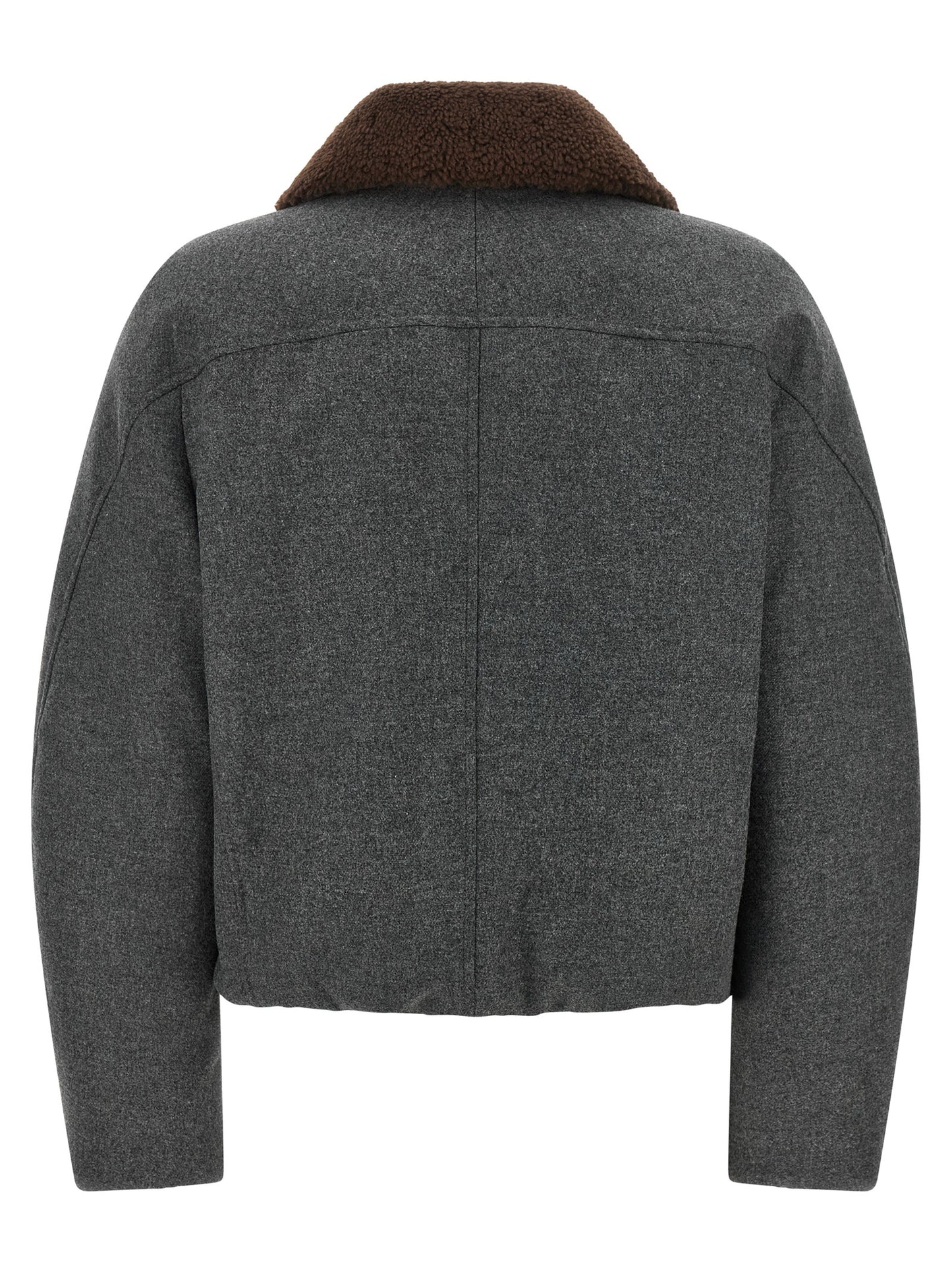 Brunello Cucinelli Gray Virgin Wool Full-Length Jacket