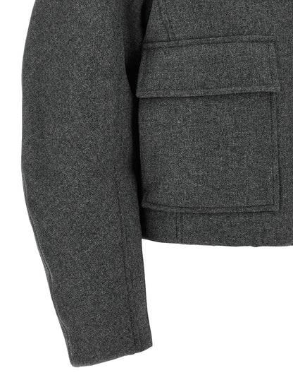 Brunello Cucinelli Gray Virgin Wool Full-Length Jacket
