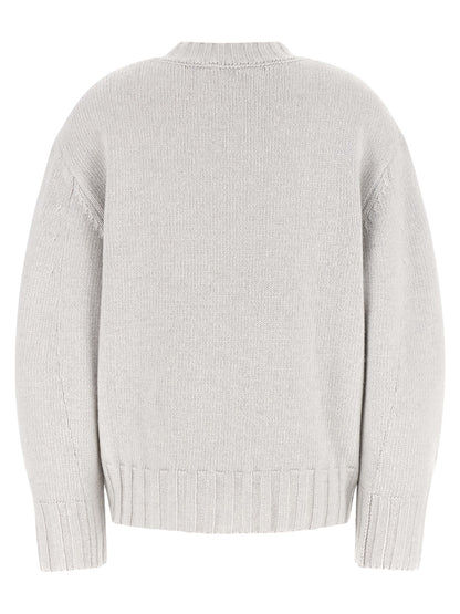 The Attico Gray Virgin Wool Cardigan