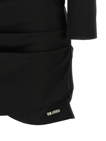 The Attico Black Viscose Short Dress