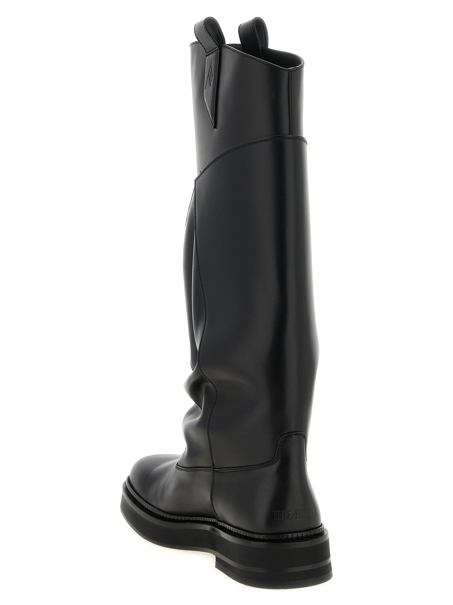The Attico Black Calfskin Over The Knee