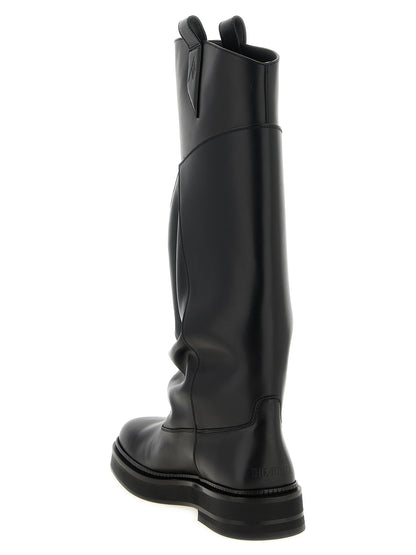 The Attico Black Calfskin Over The Knee