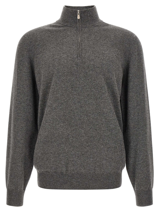 Brunello Cucinelli Gray Cashmere Cardigan