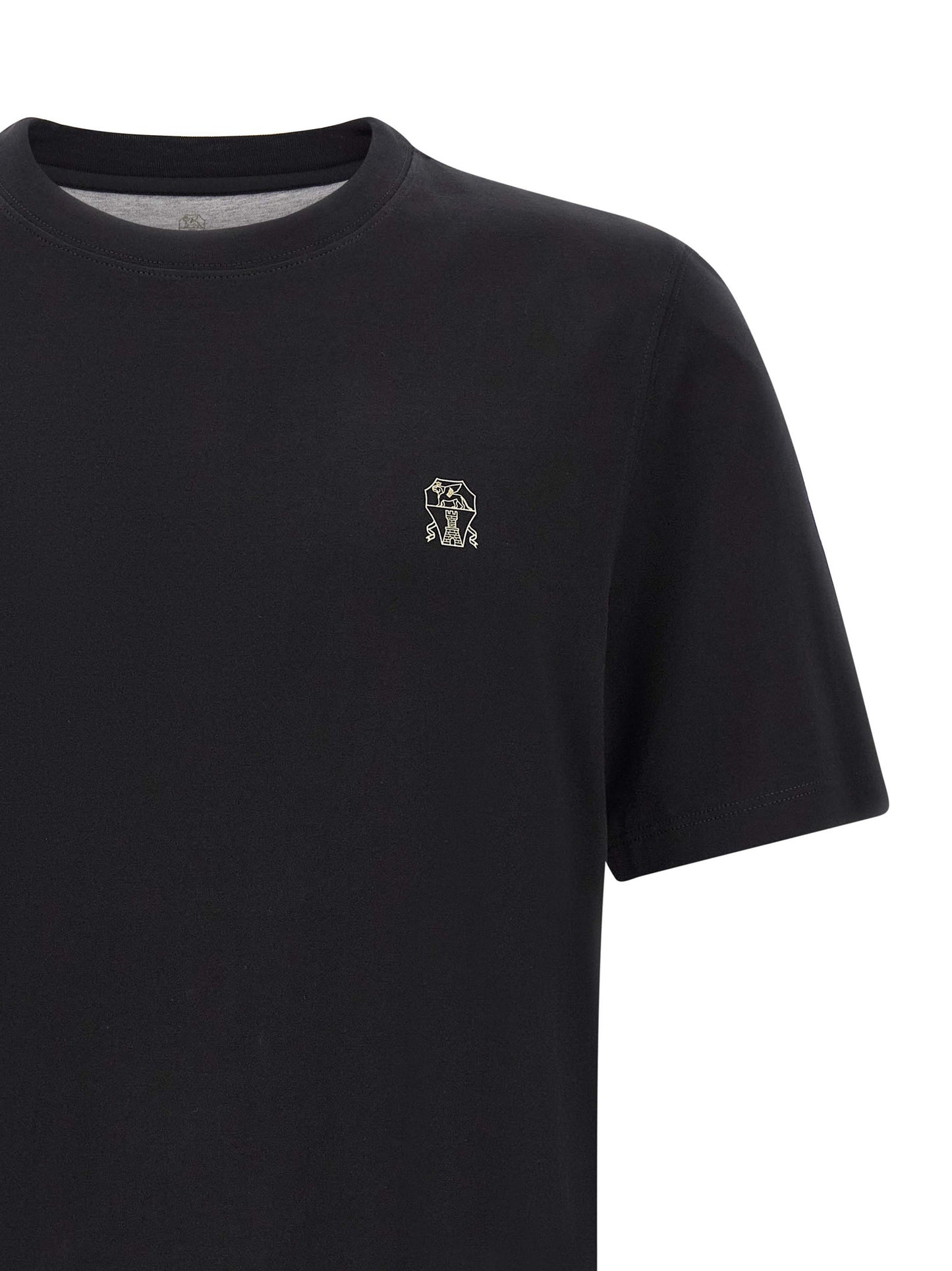 Brunello Cucinelli Black Cotton T-Shirt