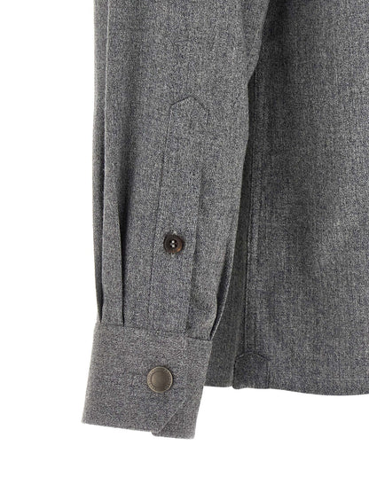 Brunello Cucinelli Gray Virgin Wool Blouse