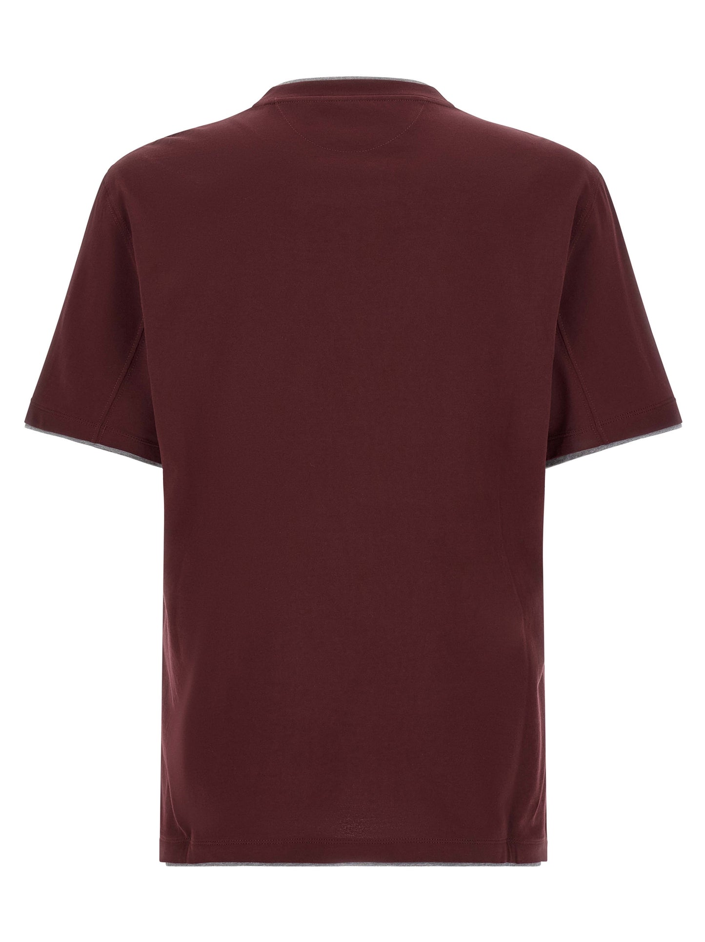Brunello Cucinelli Bordeaux Cotton T-Shirt