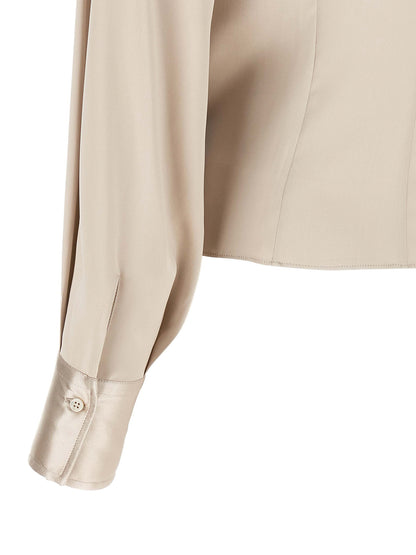 Brunello Cucinelli Beige Silk Blouse