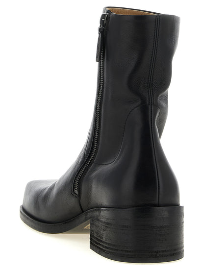 Marsell Black Calfskin Ankle Boots