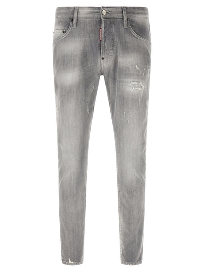 Dsquared² Gray Cotton Tapered Jeans