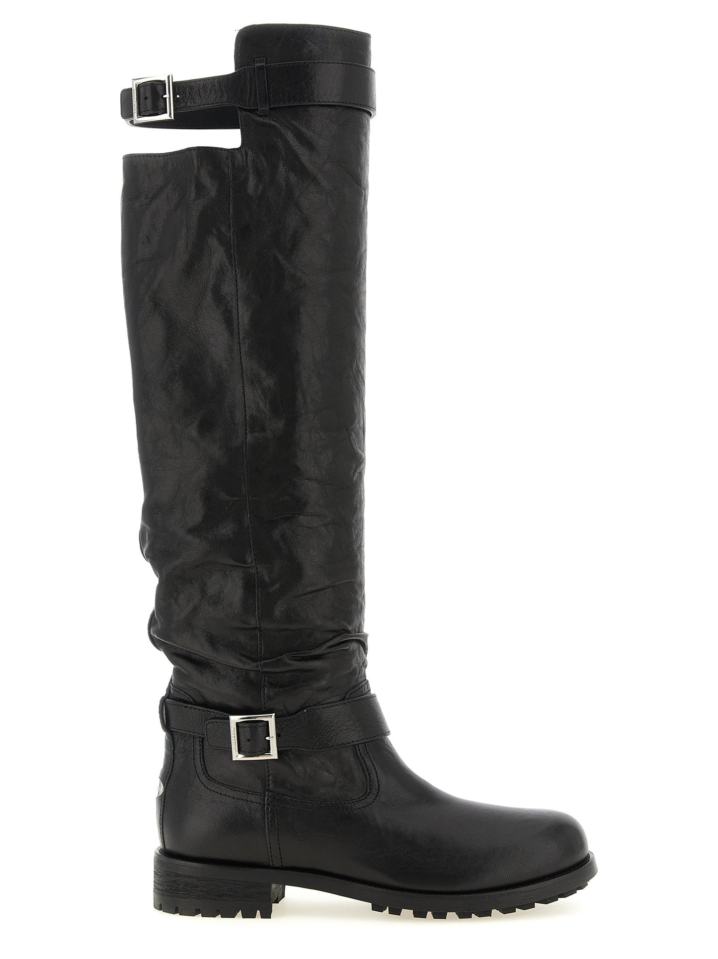 Jimmy Choo Black Leather Over The Knee