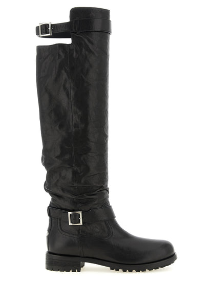 Jimmy Choo Black Leather Over The Knee