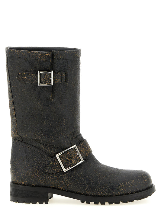 Jimmy Choo Black Leather Ankle Boots