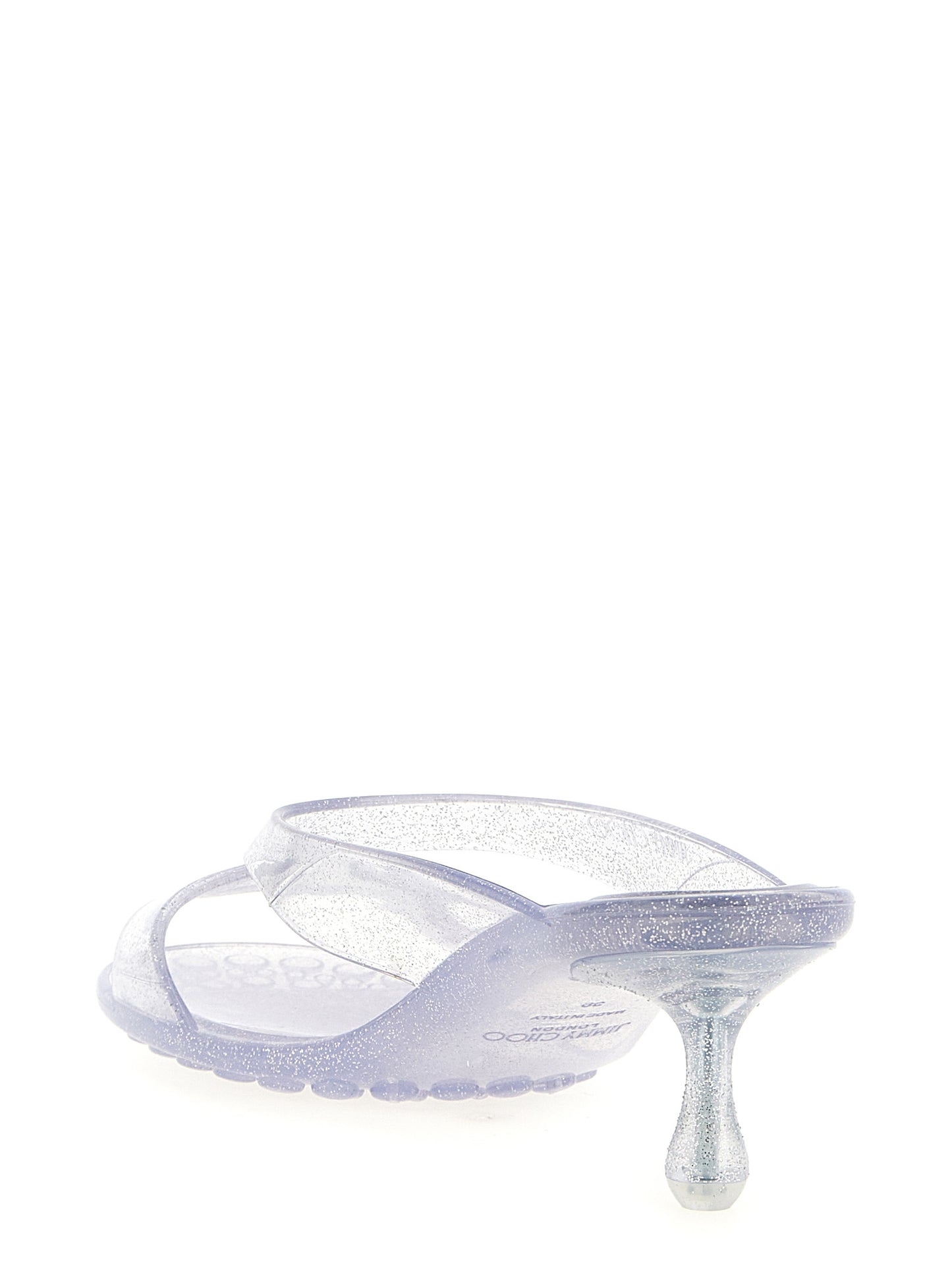 Jimmy Choo Silver Rubber Flat Sandals