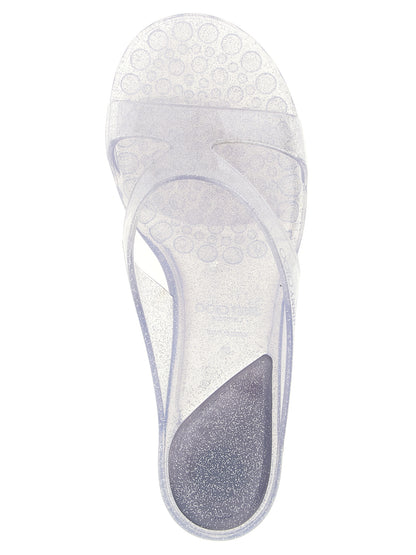 Jimmy Choo Silver Rubber Flat Sandals