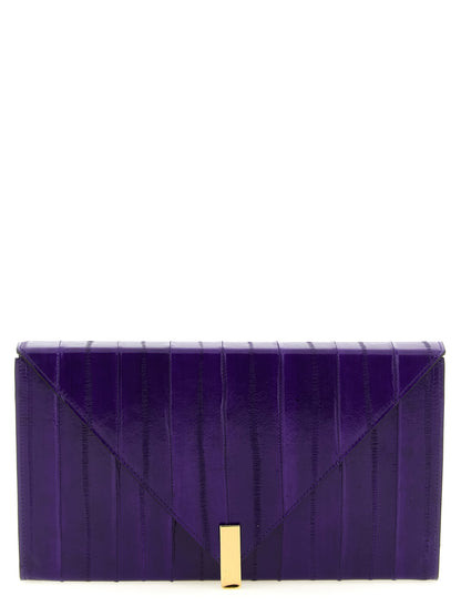 Giuseppe Zanotti Purple Leather Clutch Bag