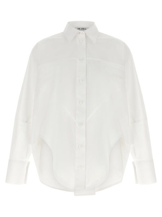 Blouse by The Attico for women in cotton white presents a discerning silhouette, showcasing a sophisticated and long-sleeve for a truly discerning finish.