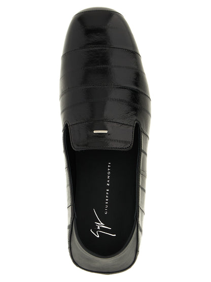 Giuseppe Zanotti Black Leather Slip-On Loafers