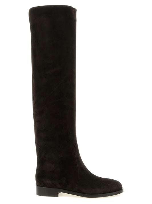 Gianvito Rossi Brown Suede Leather Over The Knee