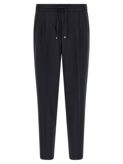 Brunello Cucinelli Blue Virgin Wool Casual Pants