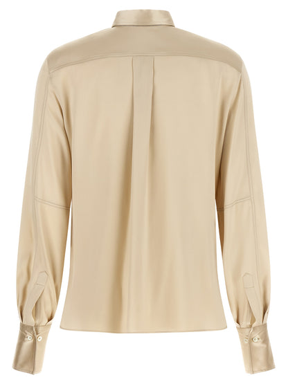Brunello Cucinelli Beige Silk Blouse