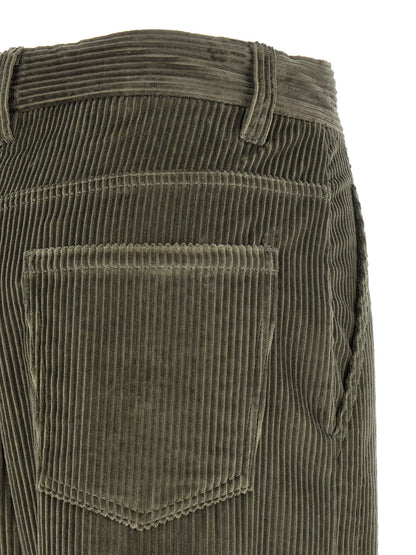 Brunello Cucinelli Bicolor Cotton Flared Pants