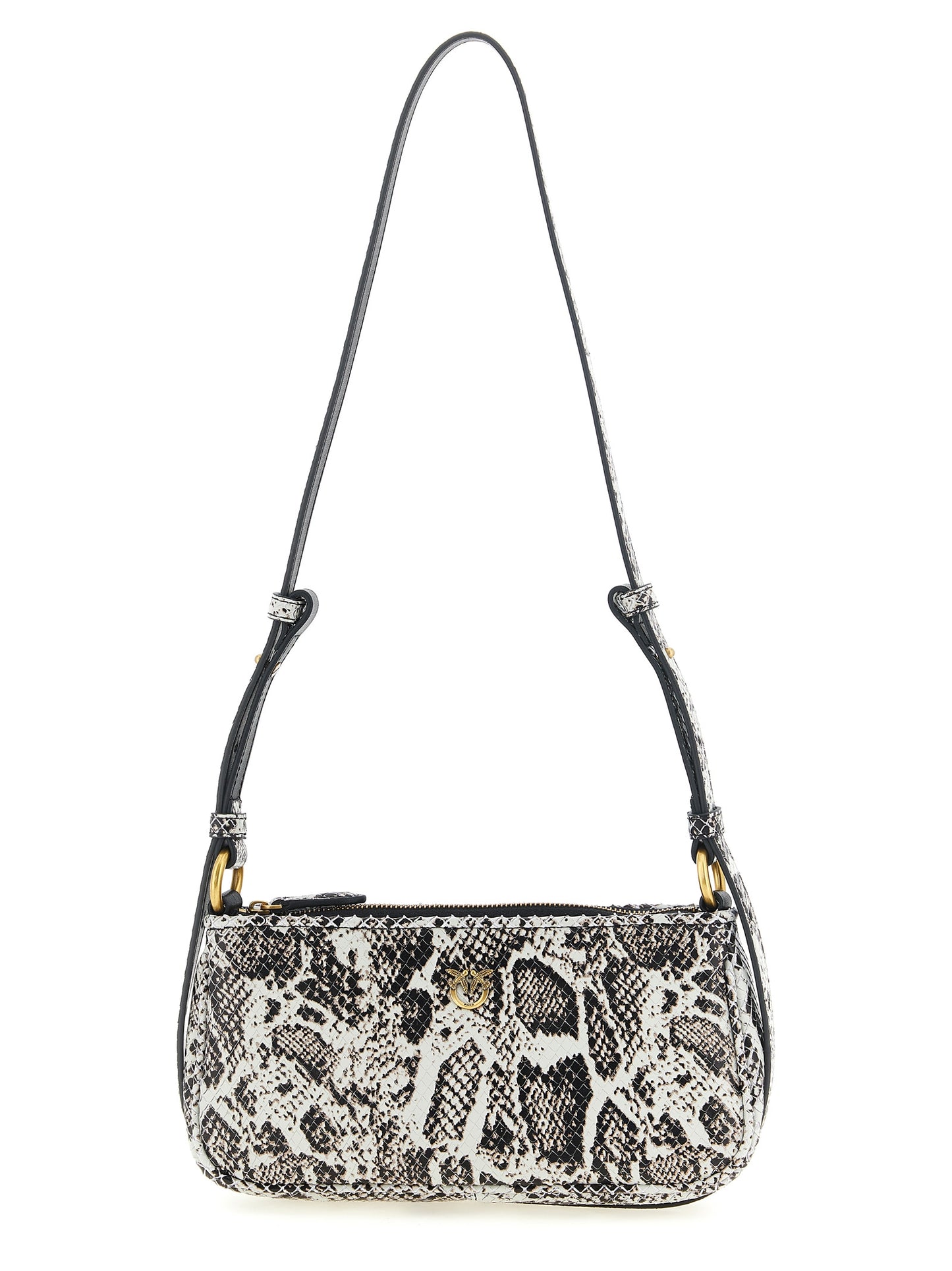 PINKO Gray Calfskin Crossbody Bag