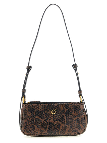 PINKO Brown Calfskin Crossbody Bag